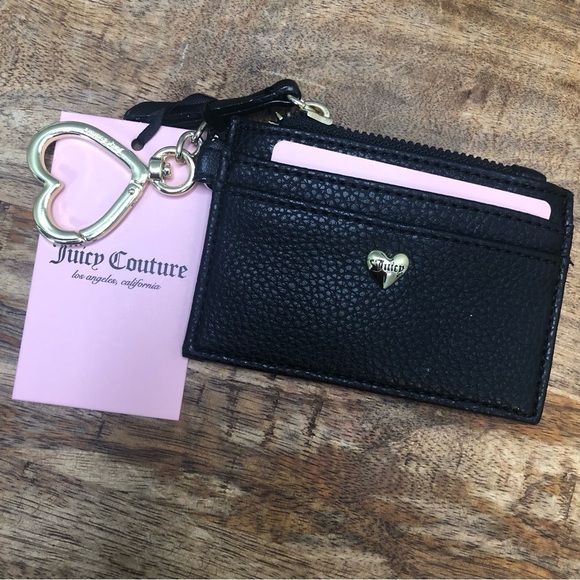 Juicy Couture black card case with zipper brand new with tag, perfect condition - Picture 1 of 9